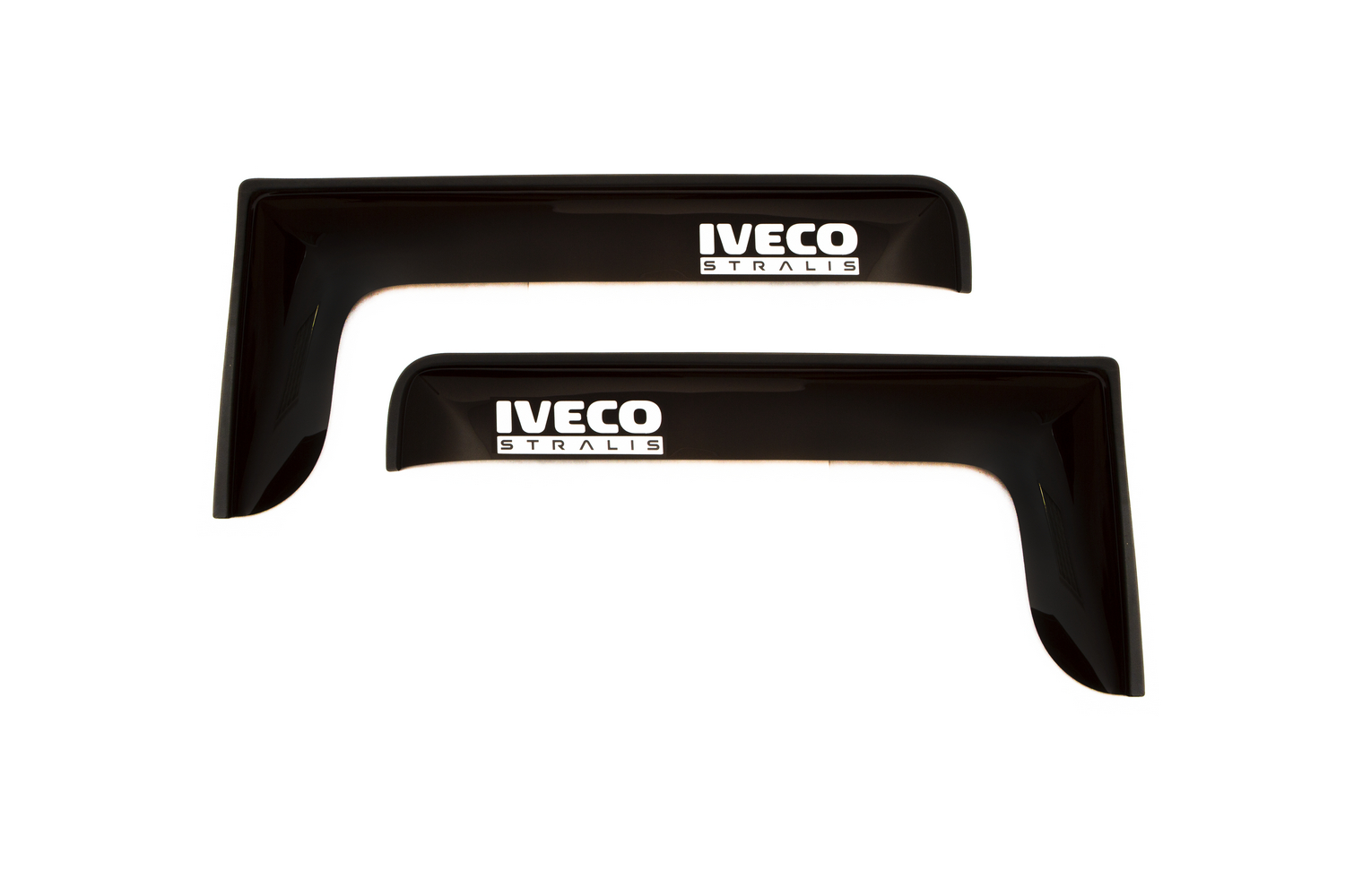 Дефлектор окон 2 шт. для IVECO STRALIS, накладной, скотч 3М, дымчатый / Ивеко Стралис