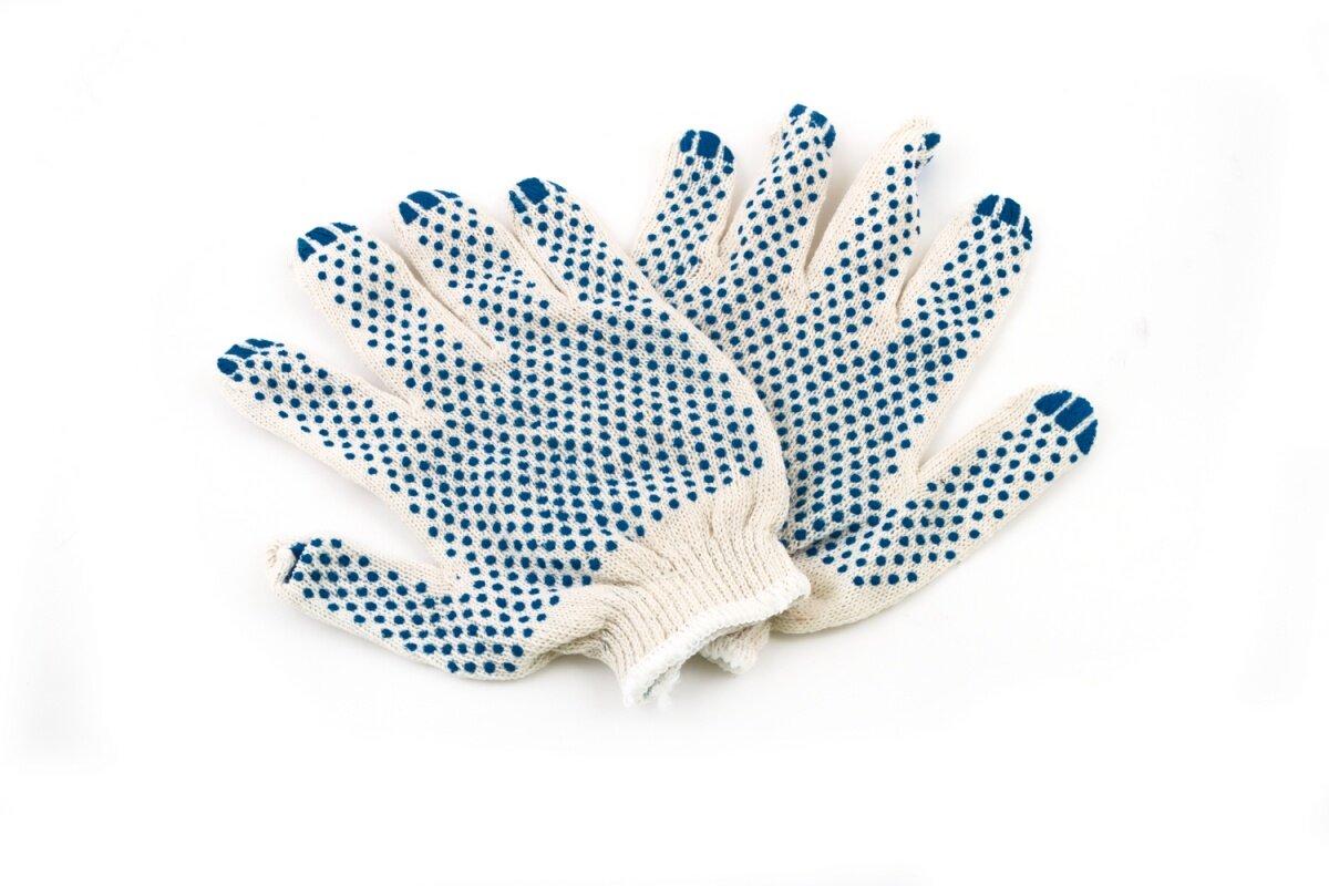 Перчатки х/б с ПВХ напылением