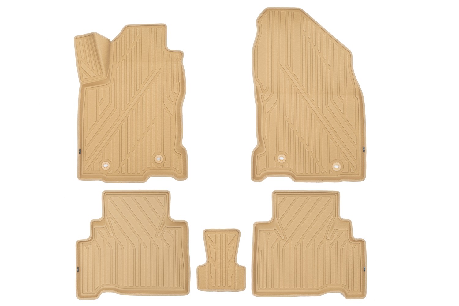 Коврики KVEST 3D в салон для LEXUS NX (I, Ir), 2014-2021, 5шт. (полиуретан, бежевый, бежевый) в коробе / Лексус NХ