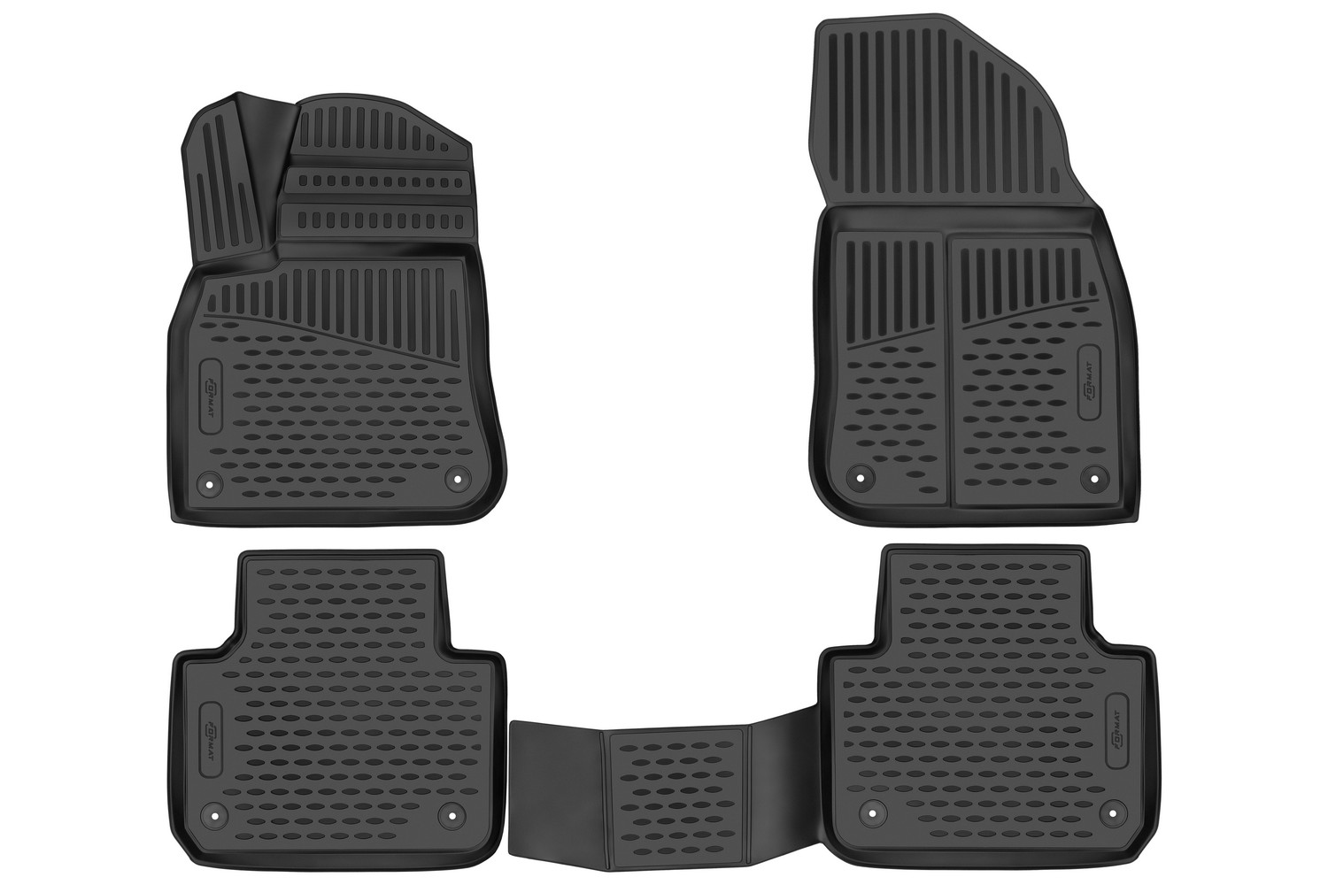 Коврики 3D в салон для VOLKSWAGEN Touareg (III) 2018-, 4шт. (ПУ, повышенная износостойкость) / Фольксваген Туарег