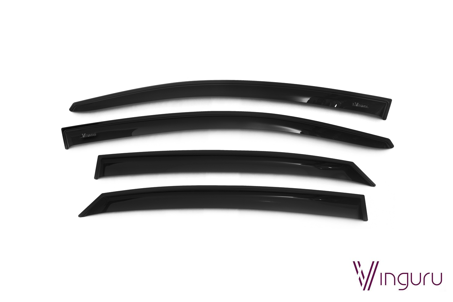 Дефлекторы окон Vinguru HYUNDAI Solaris II 2017-2020, 2020- /седан/накладные/скотч/к-т 4 шт./акрил / Хендай Солярис