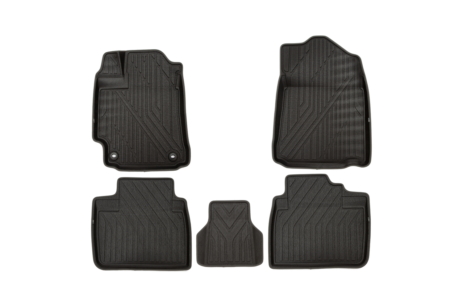 Коврики KVEST 3D в салон подходят для TOYOTA Camry, 2011-2017, XV50, 5 шт. (полиуретан, черный, серый) / Тойота Камри