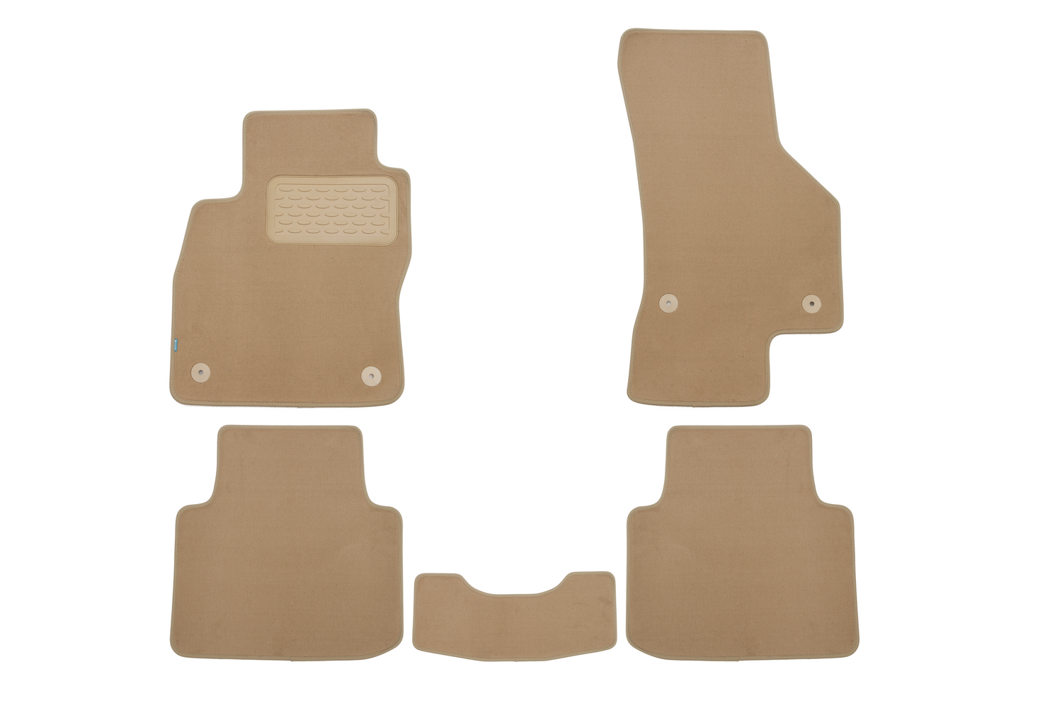 Коврики в салон Klever Premium SKODA Superb, 2015-2019, 2019-, сед., 5 шт. (текстиль, бежевые) / Шкода Суперб