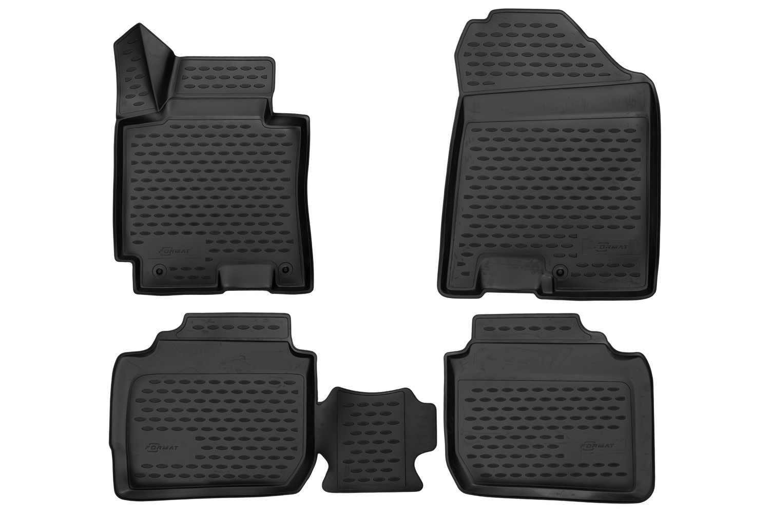 Коврики 3D в салон для KIA Cerato (III, IIIr), 2013-2020, 4 шт. (ПУ, повышенная износостойк / Киа Серато