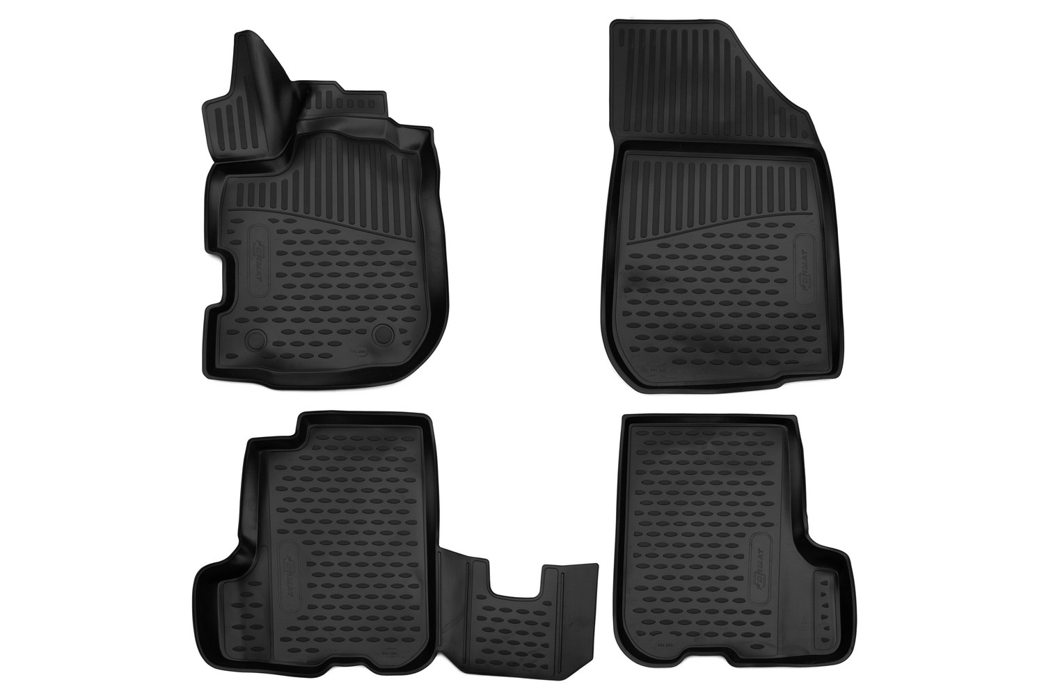 Коврики 3D в салон для RENAULT Sandero Stepway, 2018-, хб., 4 шт. (ПУ, повышенная износостойкость) / Рено Сандеро