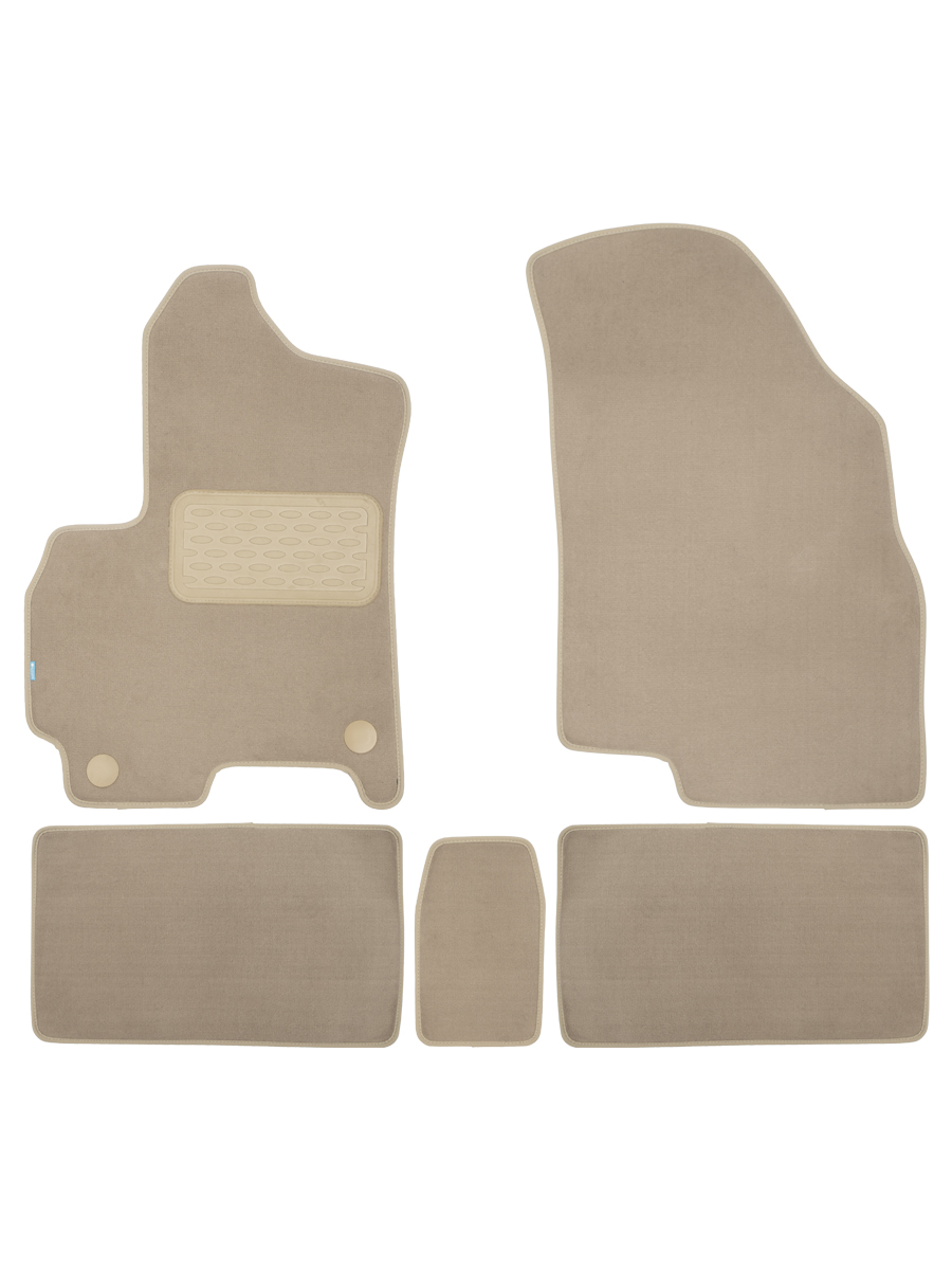 Коврики ворсовые для CHERY Tiggo 4 2024-н.в. (II) Внедорожник 5 дв. 5 шт. коврики текстильные в салон Klever Premium бежевые / Черри Тигго 4