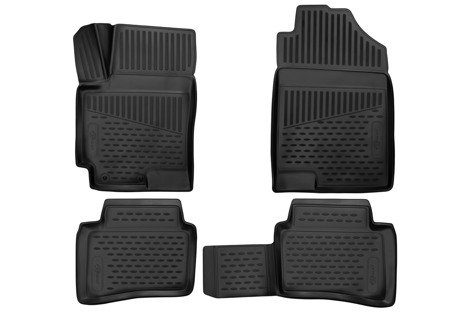 Коврики 3D в салон KIA RIO, 06/2017-, Сед./Хб. (X-Line), 4 шт. (ПУ, повышенная износостойкость) / Киа Рио