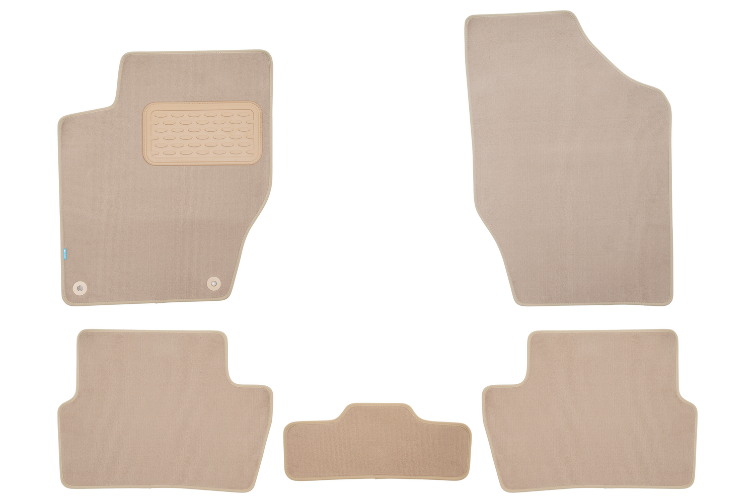 Коврики в салон Klever Premium PEUGEOT 308 2007-2011, 2011-2015, хб., 5 шт. (текстиль, бежевые) / Пежо