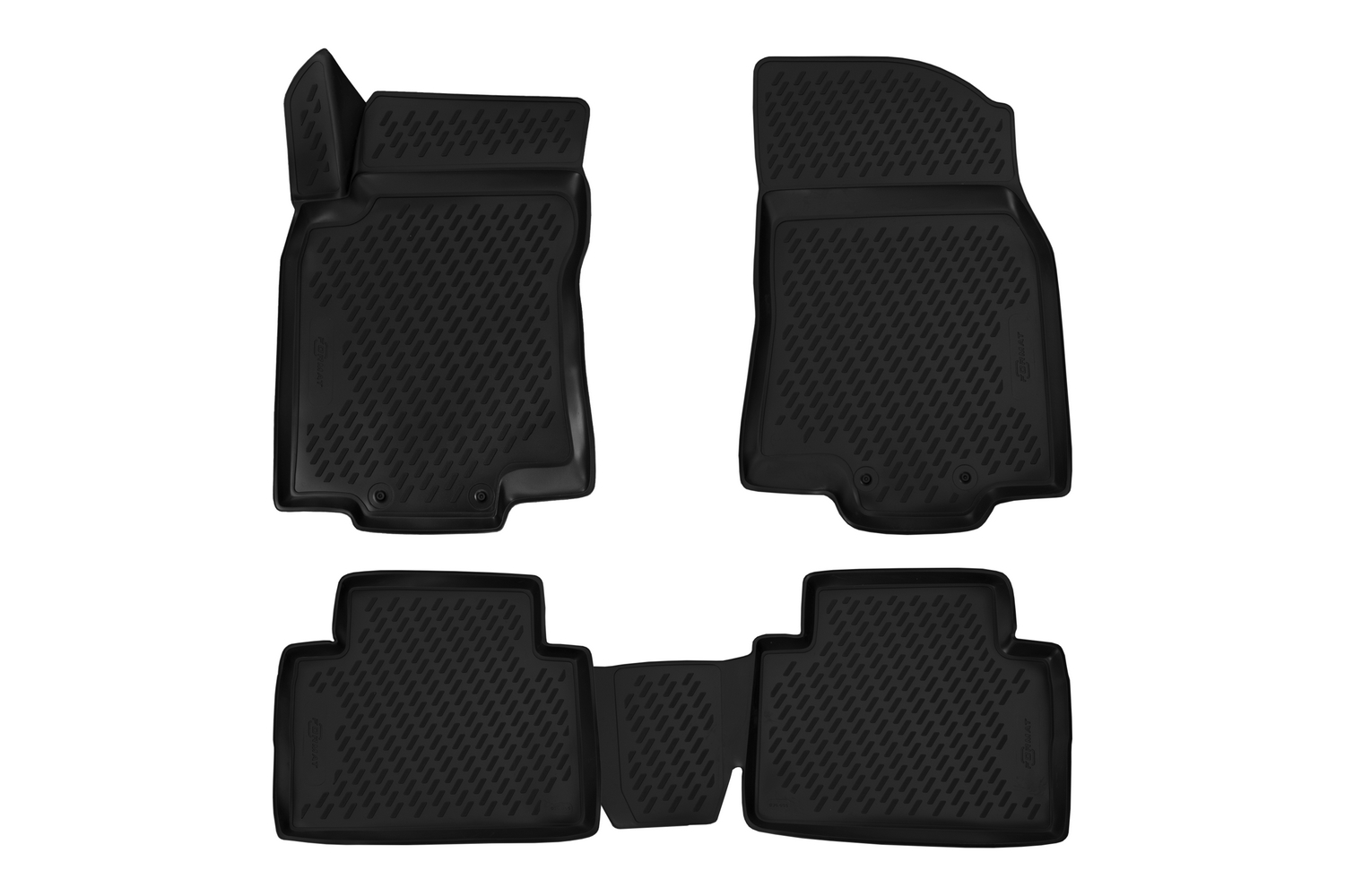 Коврики 3D в салон для NISSAN X-Trail T32 (III, IIIр), 2013-, 4 шт. (ПУ, повышенная износостойкость) / Ниссан Х Трейл