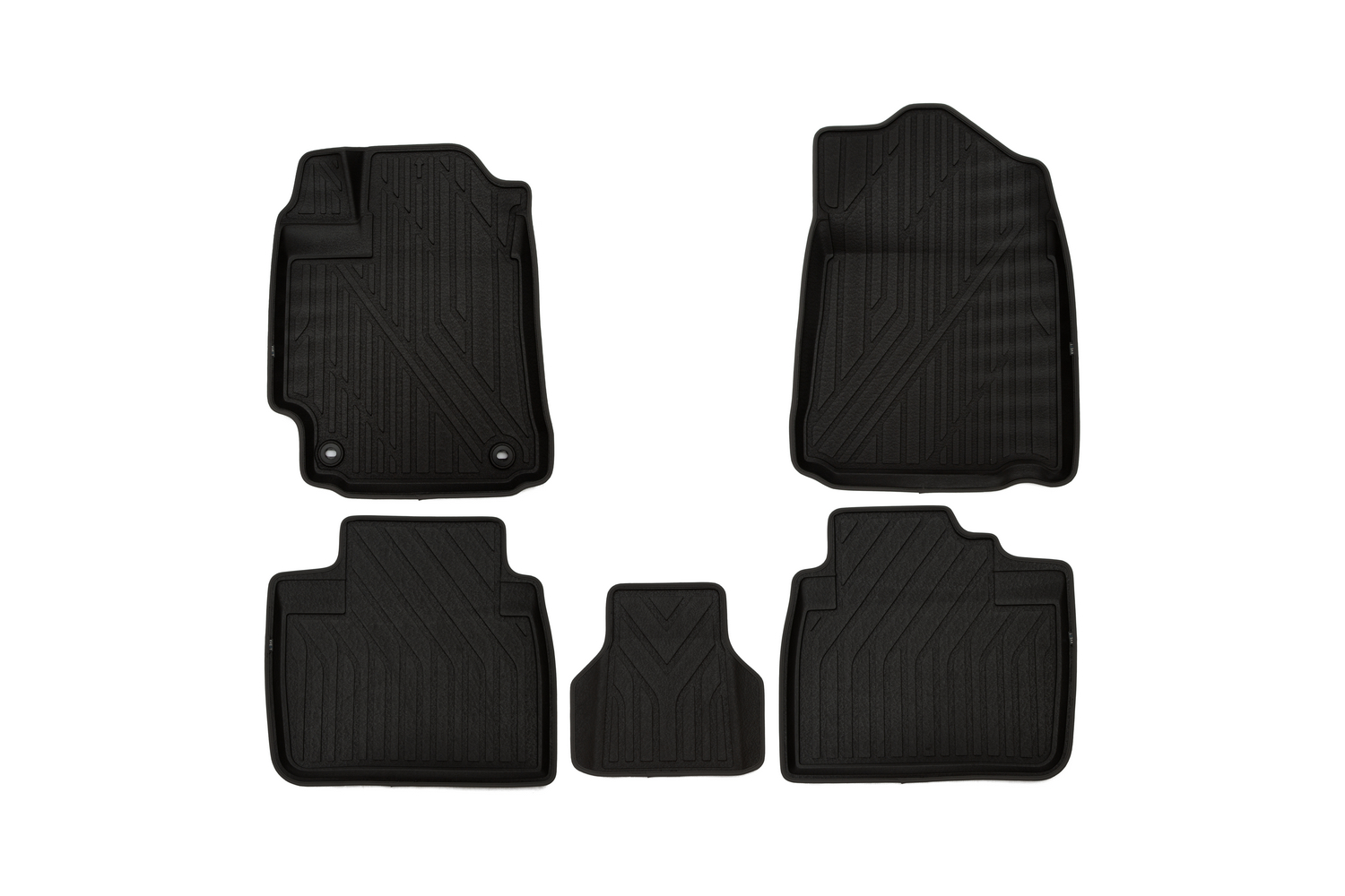 Коврики KVEST 3D в салон подходят для TOYOTA Camry, 2011-2017, XV50, 5 шт. (полиуретан, черный, черный) / Тойота Камри