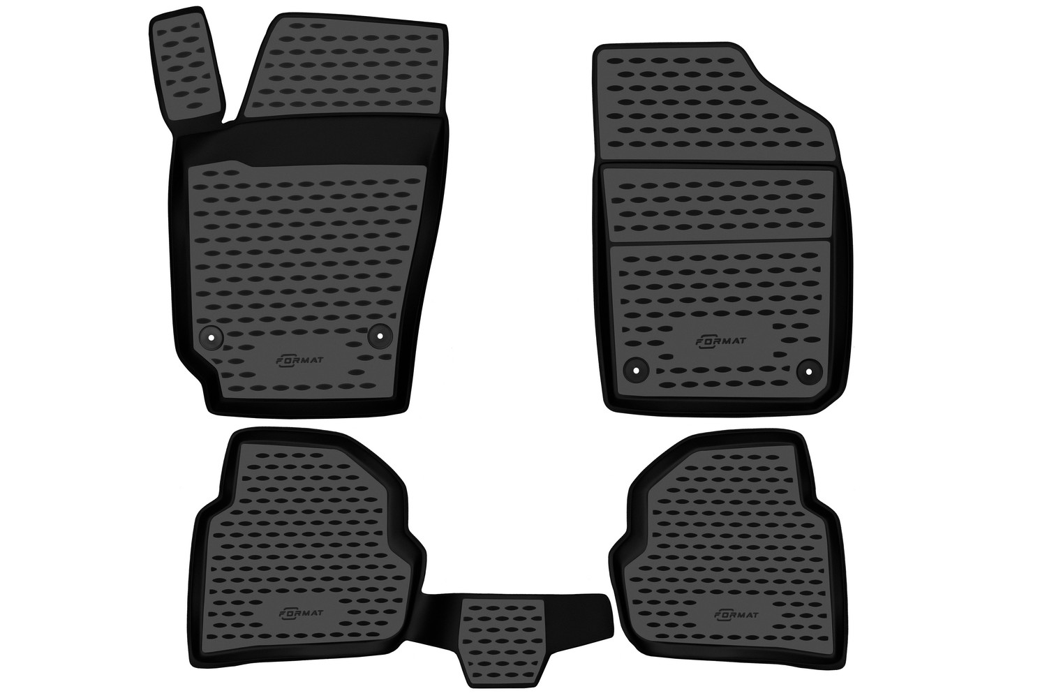 Коврики в салон для VW Polo (V, Vp) 2009-2020, 4 шт. сед. .(ПУ, повышенная износостойкость) / Фольксваген Поло