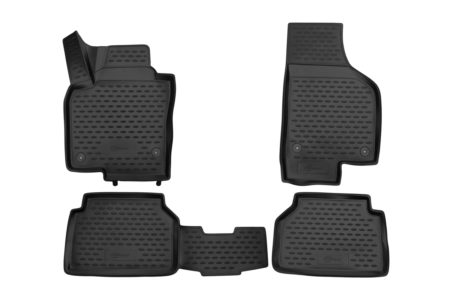 Коврики 3D в салон VW Tiguan 10/2007-2016, 4 шт. (ПУ, повышенная износостойкость) / Фольксваген Тигуан