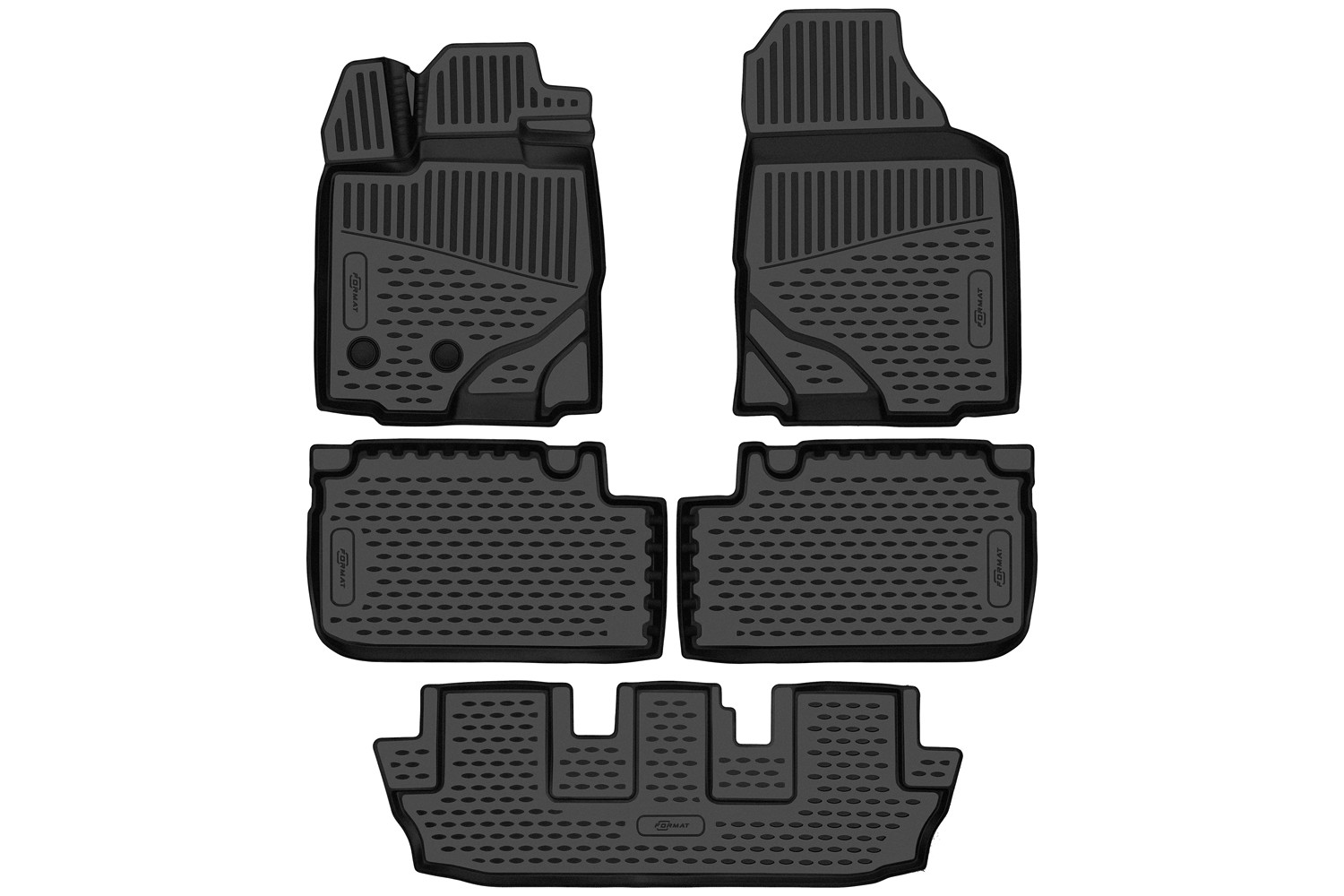 Коврики 3D в салон для CHANGAN CS95 (Ir) 2019-, 5шт. (ПУ, повышенная износостойкость) / Чанган Сиэс 95