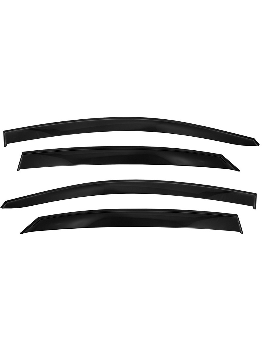 Дефлекторы окон Vinguru HYUNDAI Solaris II 2017-2020,2020- /седан/накладные/скотч/к-т 4 шт./литьевой поликарбонат / Хендай Солярис
