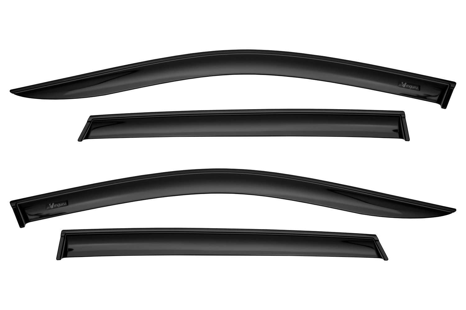 Дефлекторы окон Vinguru для а/м Haval Jolion 2021-н.в. /кроссовер/накладные/к-т 4шт/литьевой поликарбонат/ / Хавал Джолион