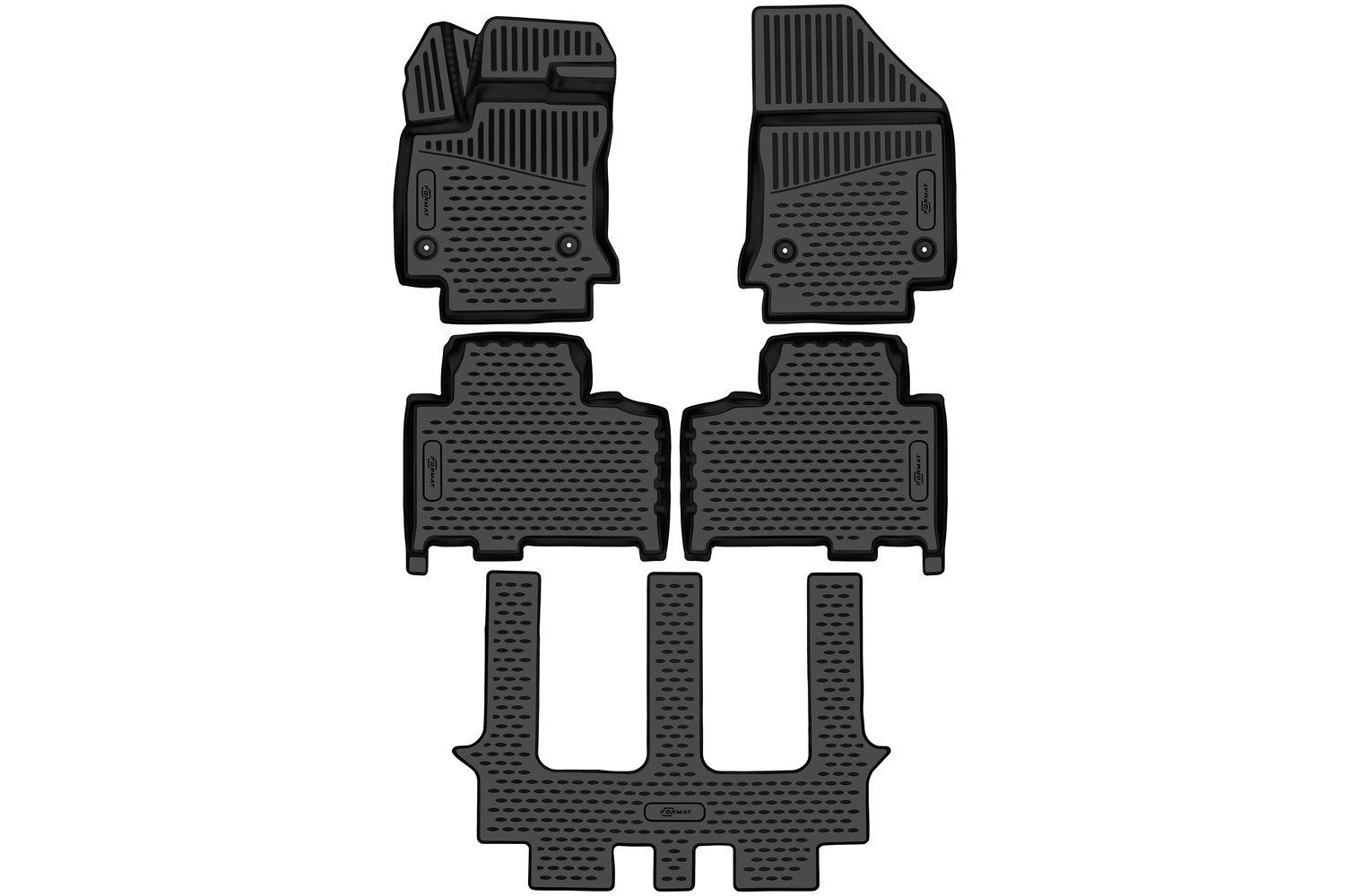 Коврики 3D в салон для GEELY Okavango 2020-, Внедорожник 5 дв., 5шт. (ПУ, повышенная износостойкость) / Джили Окаванго