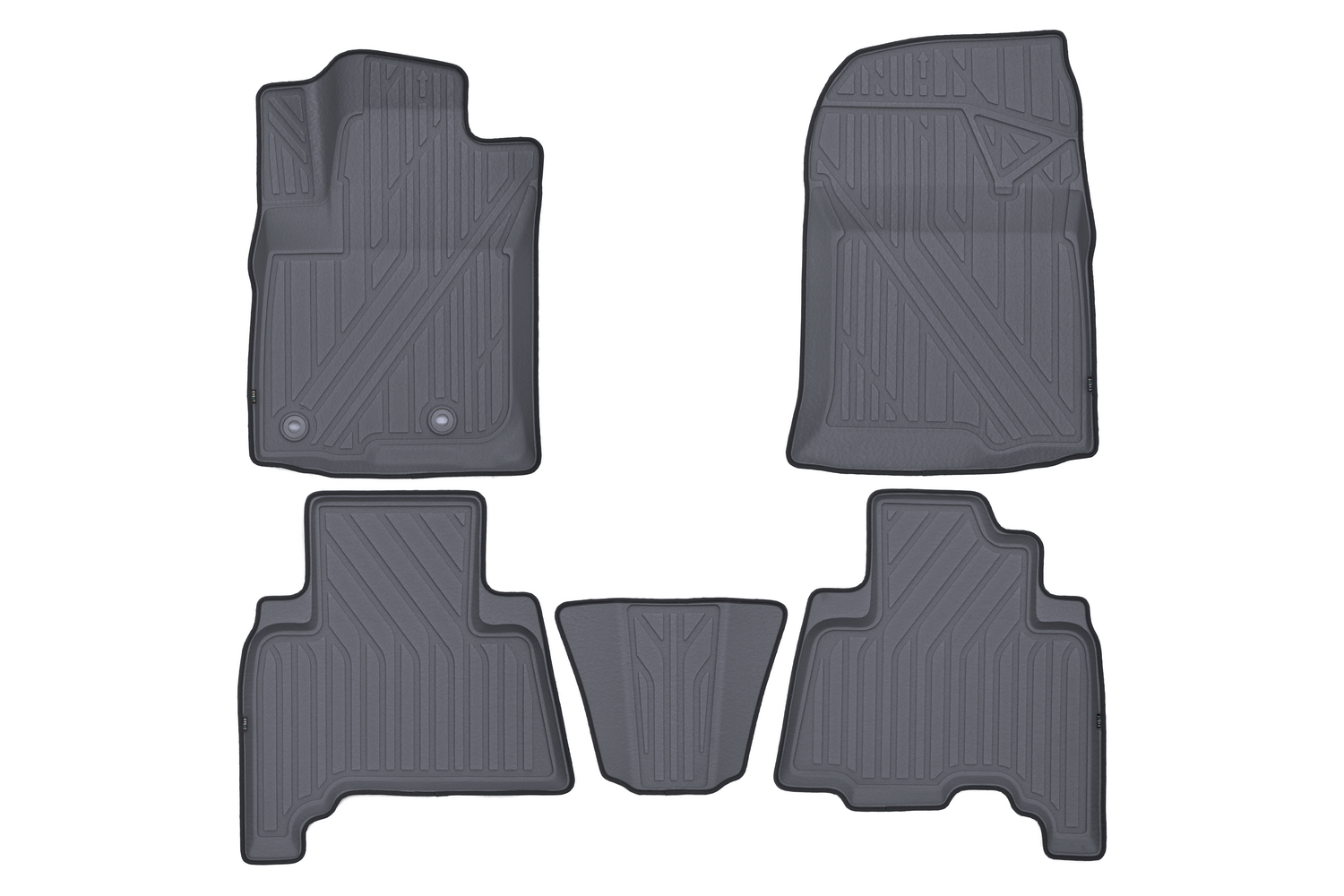 Коврики KVEST 3D в салон для TOYOTA LC-150 Prado, 2013-, 5 шт. (полиуретан, серый, черный) / Тойота Ленд крузер прадо