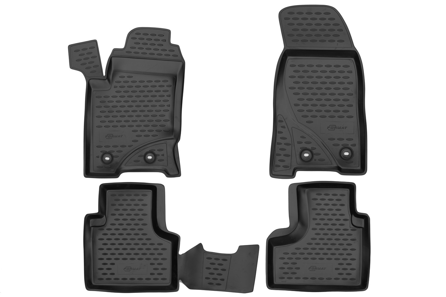 Коврики в салон для CHEVROLET NIVA 2009-2020, LADA NIVA Travel (I,Iрест) 2020-, 4 шт. (ПУ, повыше / Шевроле Нива