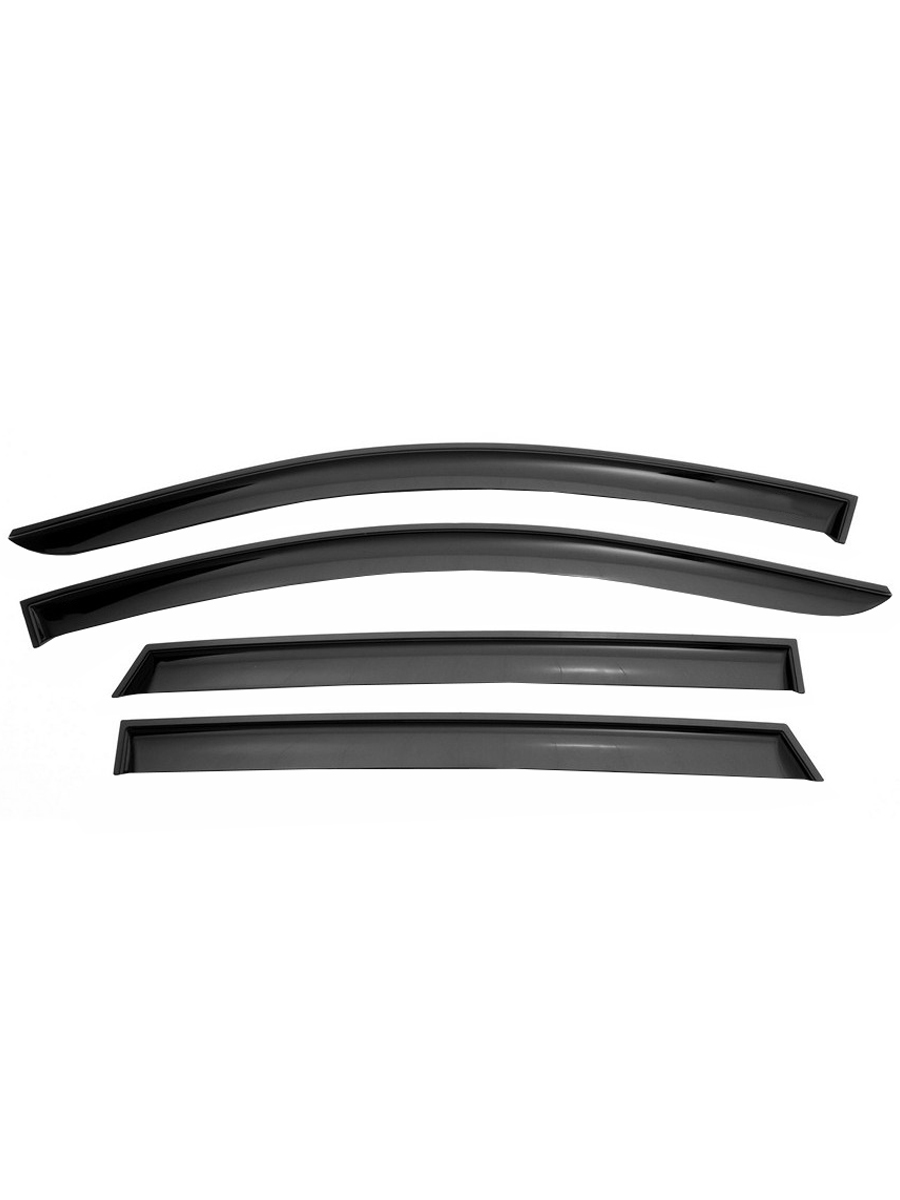 Дефлекторы окон Vinguru HYUNDAI Solaris 2010-2014, 2014-2017 /сед/накладные/скотч/к-т 4 шт./литьевой поликарбонат / Хендай Солярис