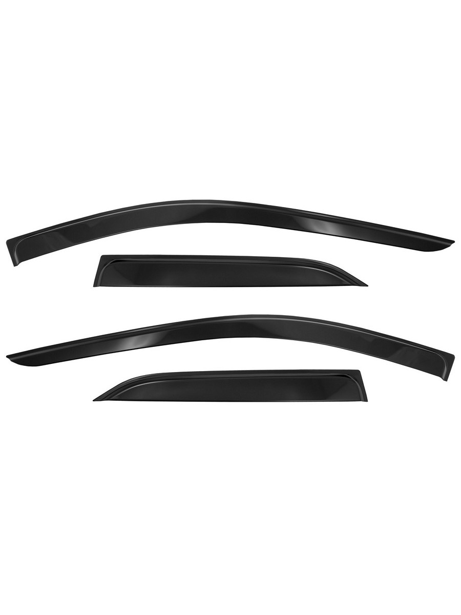 Дефлекторы окон Vinguru RENAULT Logan 2004-2009, 2009-2015 /накладные/скотч/к-т 4 шт./литьевой поликарбонат / Рено Логан