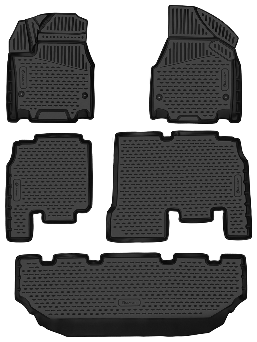 Коврики 3D в салон для, для CHRYSLER Pacifica 2017-2018, 2019-, Мв., не Гибрид, 7-passenger bucket seating, 5шт. / Крайслер Пацифика