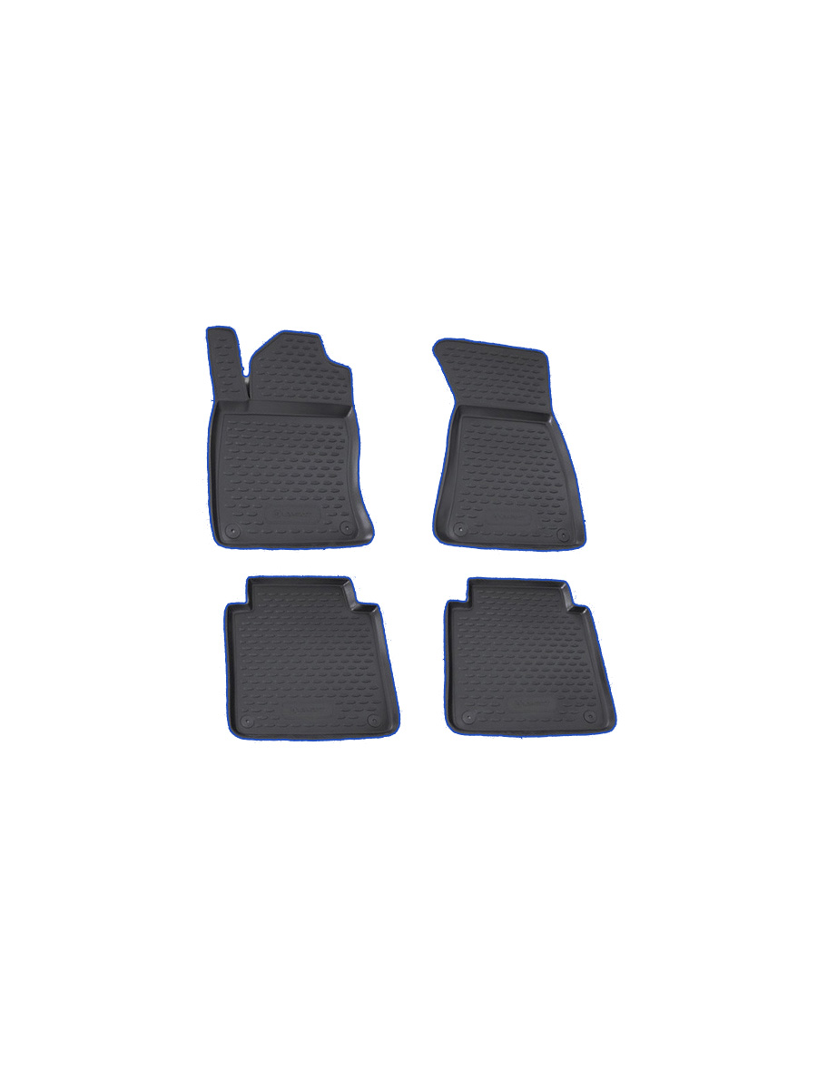 Коврики в салон AUDI A-8 Long 2002-2009, 4 шт. (синий кант, полиуретан) / Ауди А8