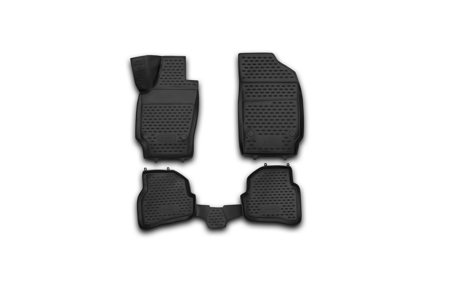 Коврики 3D в салон для VOLKSWAGEN Polo (V, Vp) 2009-2020, хб., 4 шт. (полиуретан) / Фольксваген Поло