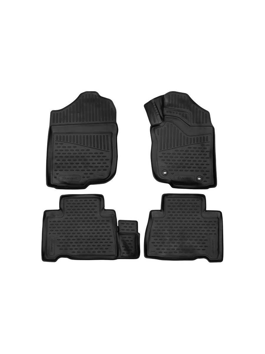 Коврики 3D в салон для TOYOTA Harrier (III, IIIr), 2013-2020, правый руль, внедорожник, 4шт. (красный кант, полиуретан) / Тойота Харриер