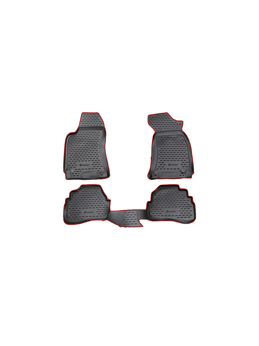 Коврики в салон VW Passat B5, 1996-2005, 4 шт. (красный кант, полиуретан) / Фольксваген Пассат