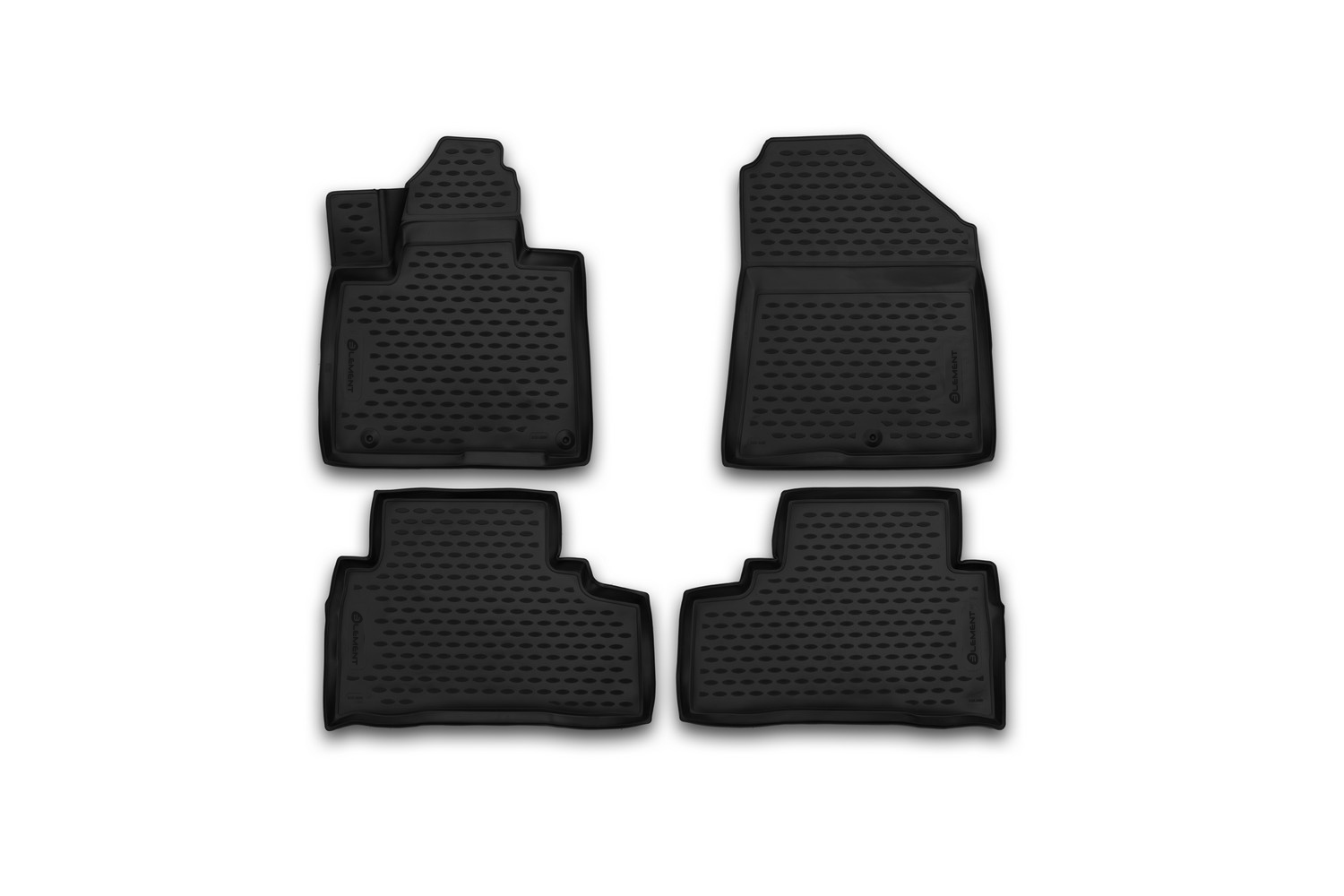 Коврики 3D в салон, подходит для KIA Sorento, 2015->, 5/7 мест, 1ый и 2ой ряд, 4 шт. (полиуретан)