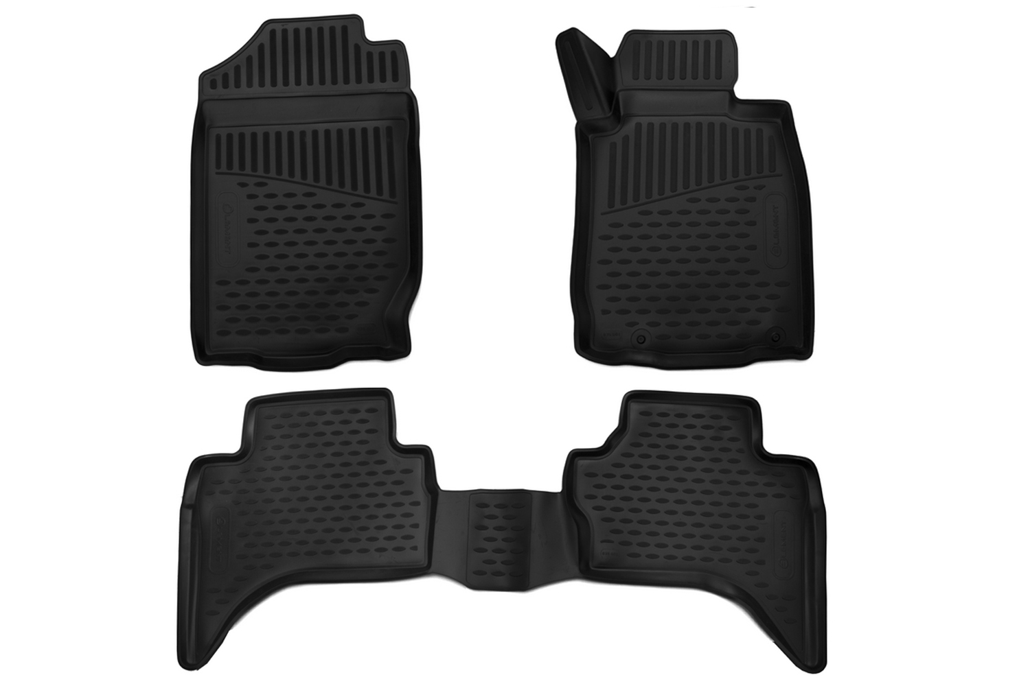Коврики 3D в салон, подходит для MITSUBISHI L200/Triton manual & automatic, 2016->, Double cab.,  правый руль, 3 шт. (полиуретан)
