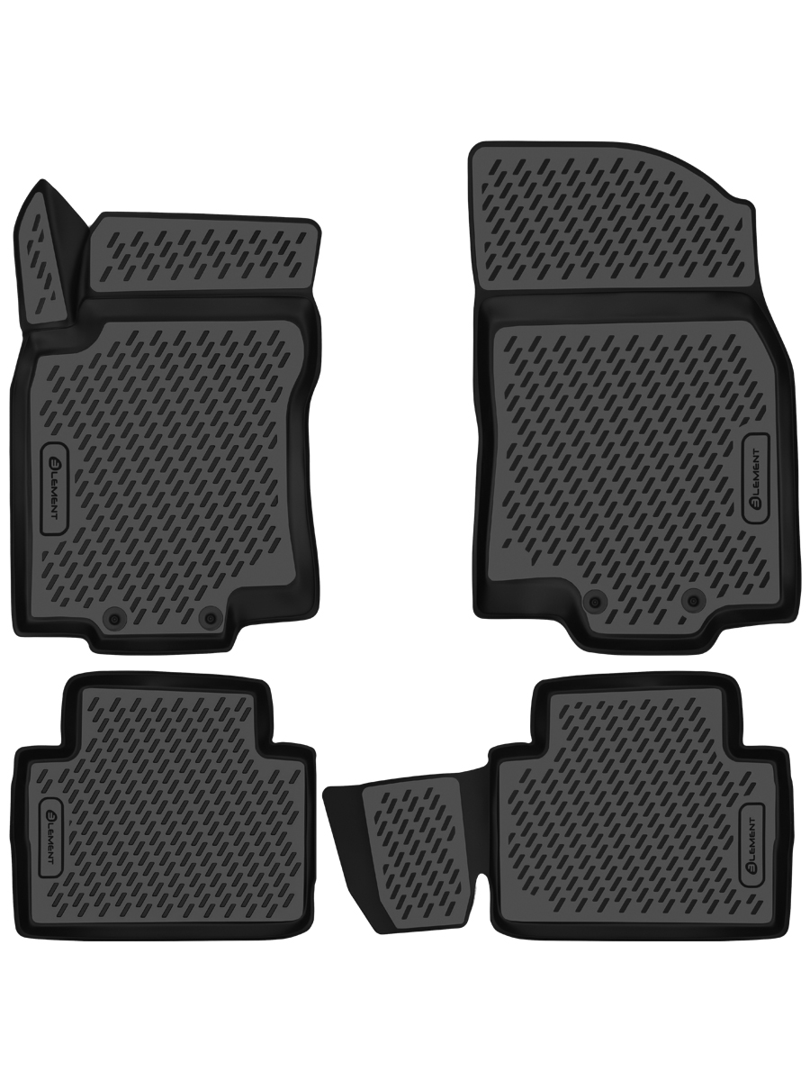 Коврики 3D в салон для NISSAN X-Trail T32 (III, IIIр), 2013-н.в., 4 шт. (черный кант, полиуретан) / Ниссан Х Трейл