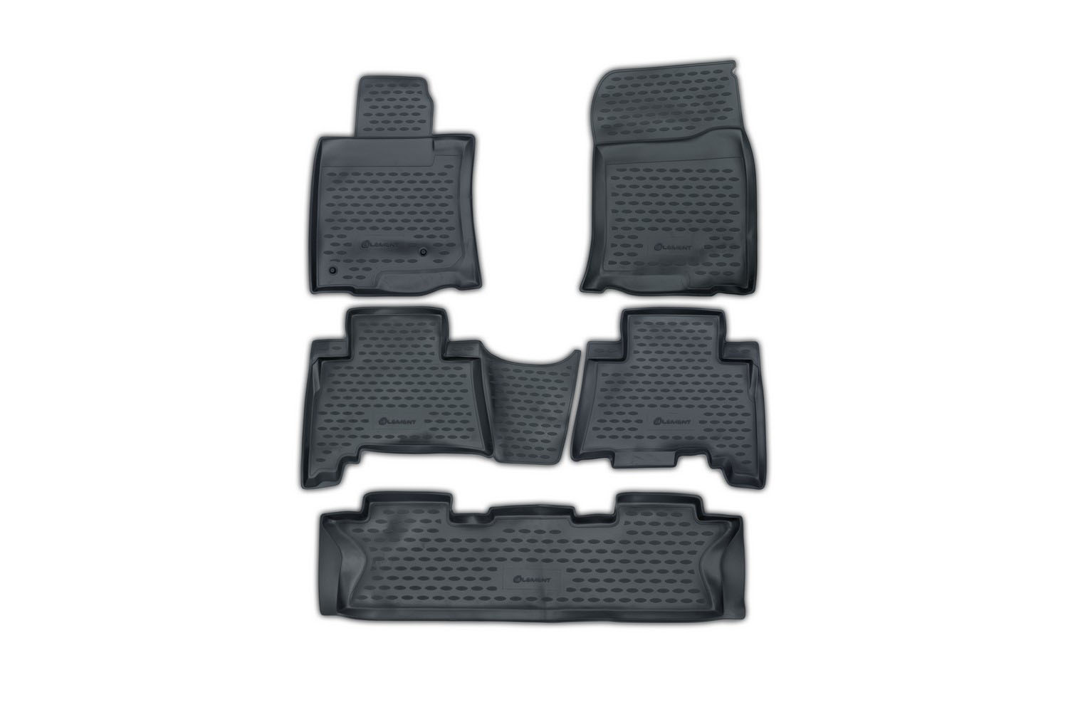 Коврики в салон TOYOTA Land Cruiser Prado 12/2009-2013, 5 шт., 7 мест. (полиуретан, серые) / Тойота Ленд крузер прадо
