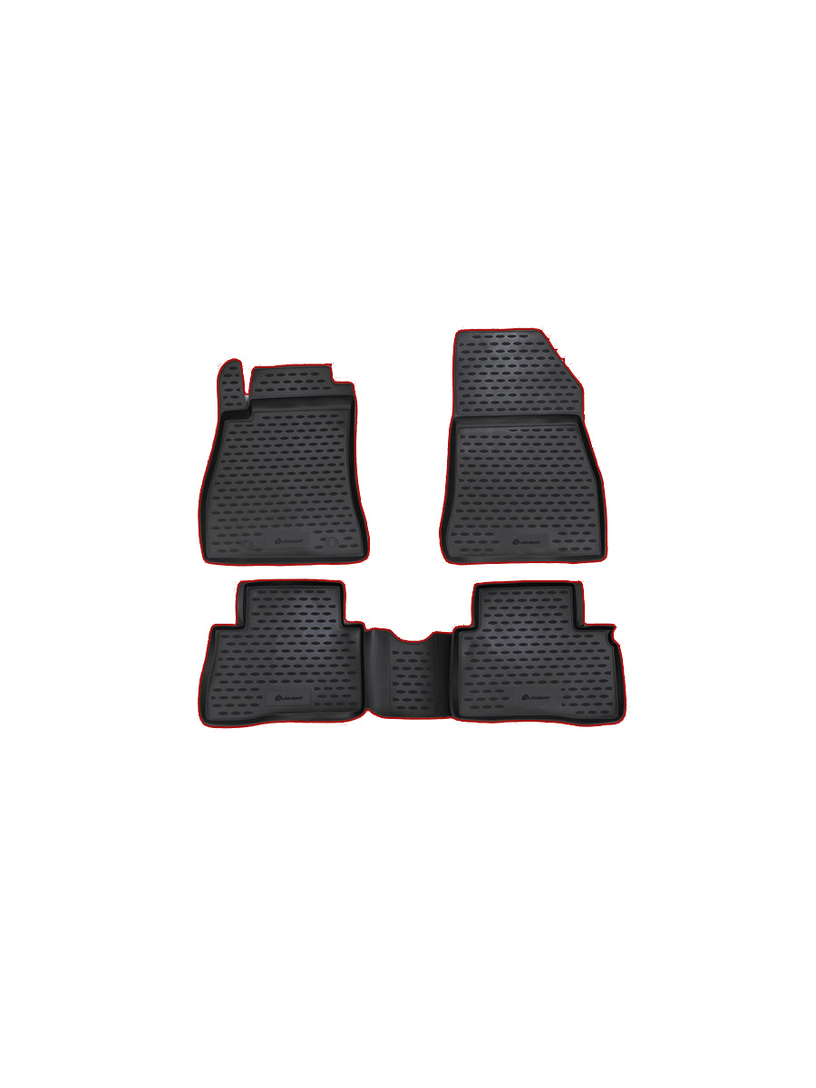 Коврики в салон NISSAN Juke, 2010-2014, 2014- клипса R/N 4 шт. (красный кант, полиуретан) / Ниссан Жук