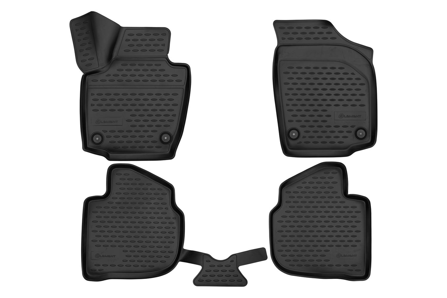 Коврики 3D в салон для VOLKSWAGEN Polo, 2020-/  SKODARapid (I, Iр, II), 2013-2020, 2020- , 4шт. (полиуретан) / Фольксваген Поло