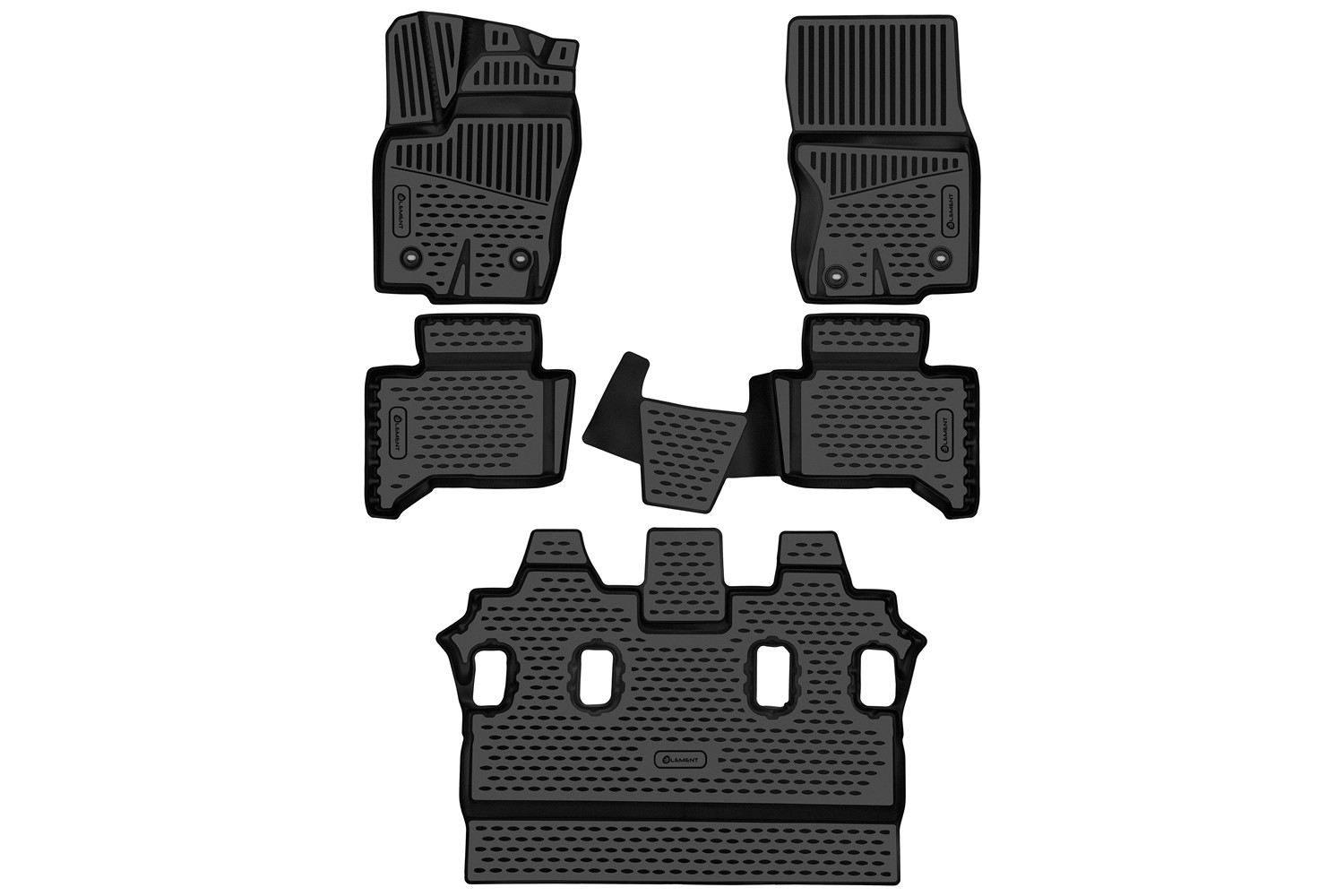 Коврики 3D в салон для TOYOTA Land Cruiser Prado (250) 2023 7 мест - 5 шт. (полиуретан)  / Тойота Ленд крузер прадо