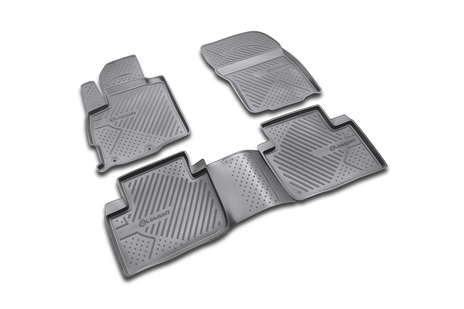 Коврики в салон, подходит для MITSUBISHI Outlander XL 2005-2010, 2010-2012, 4 шт. (полиуретан, серые)