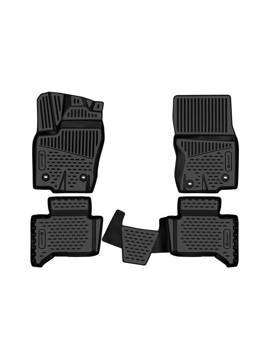 Коврики 3D в салон для TOYOTA Land Cruiser Prado (250) 2023- Внед, 5мест, с накладкой на тоннеле, 4шт.(красный кант, полиуретан) / Тойота Лен / Тойота