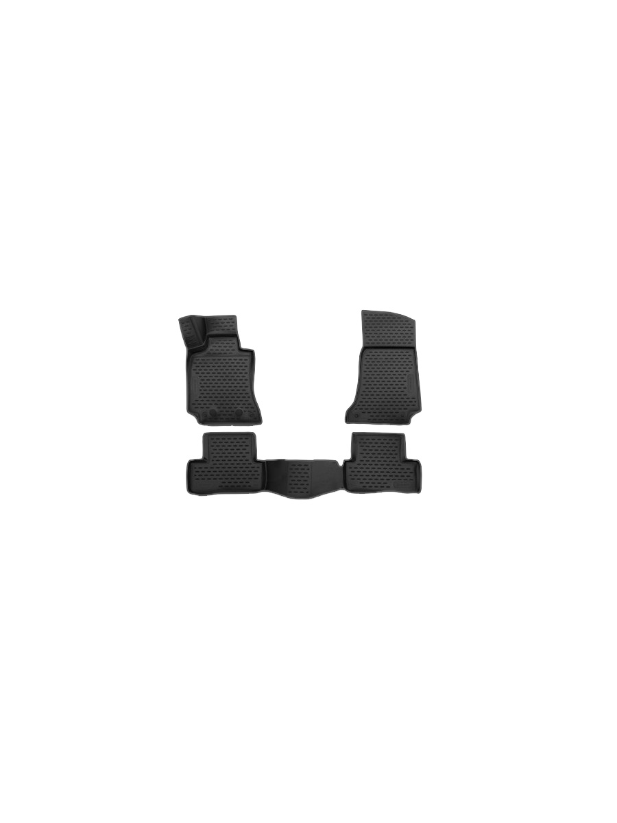 Коврики 3D в салон для MERCEDES-BENZ С-Class W205 2014-н.в., седан, 4 шт. (черный кант, полиуретан) / Мерседес Бенц С класс АМГ
