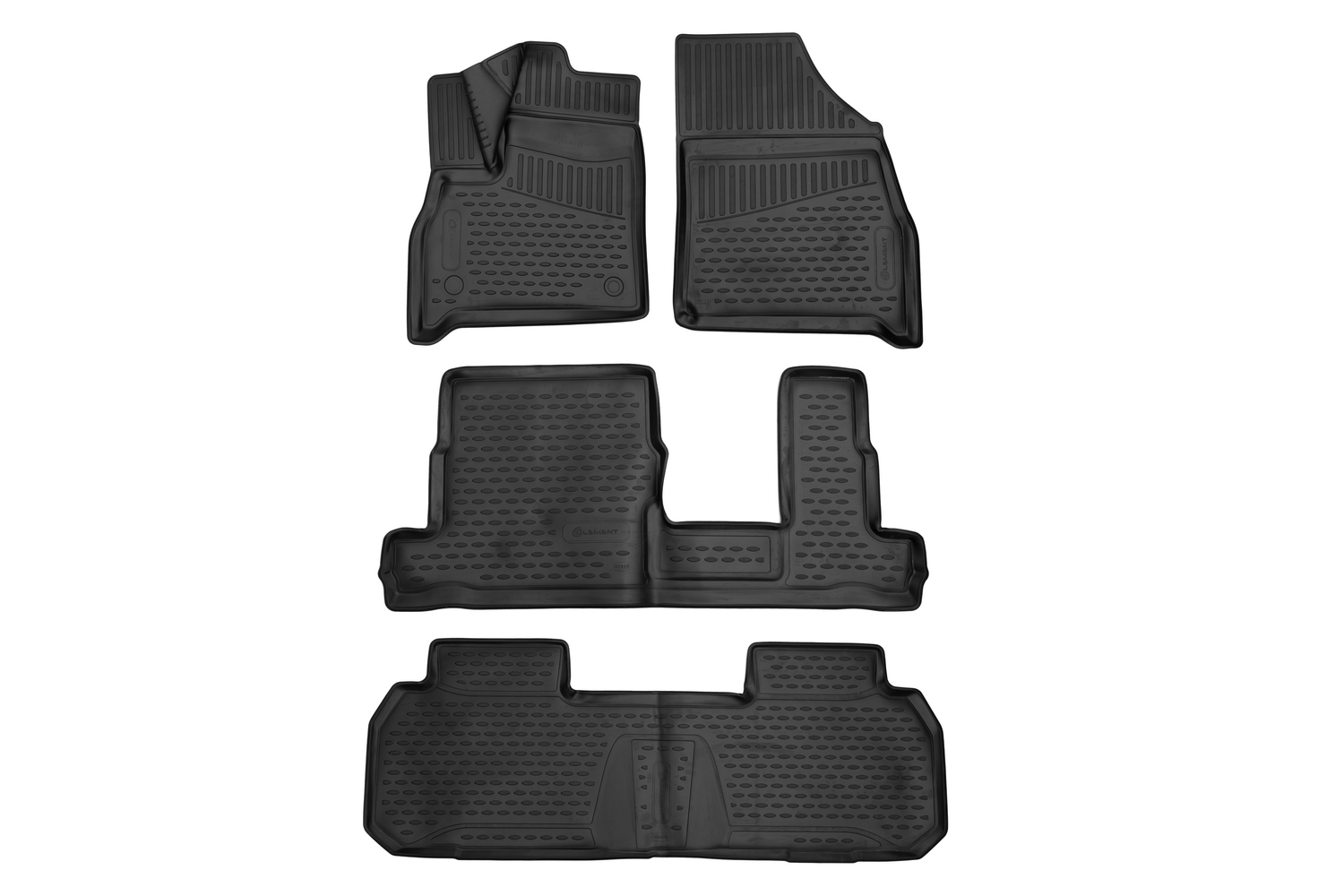 Ковры в салон 3D для CHEVROLET Traverse, 1ый ряд bucket & bench, 2ой ряд bench seating, 2018- > 4 шт.