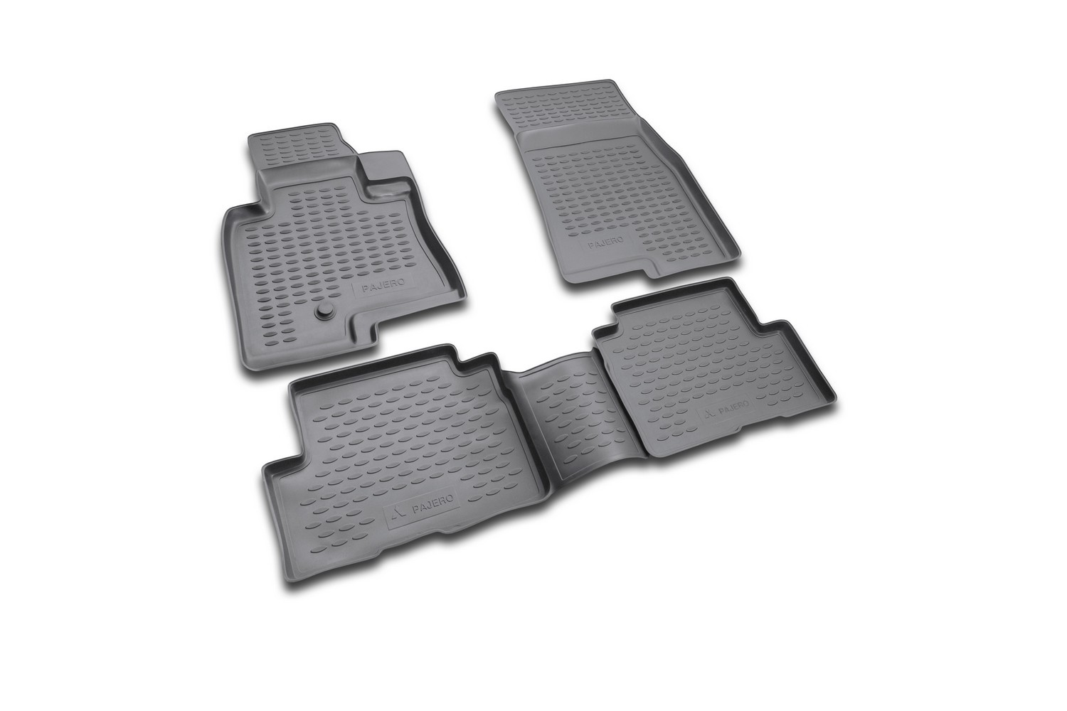 Коврики в салон, подходит для MITSUBISHI Pajero III 5D 2002-2006, 4 шт. (полиуретан, серые)