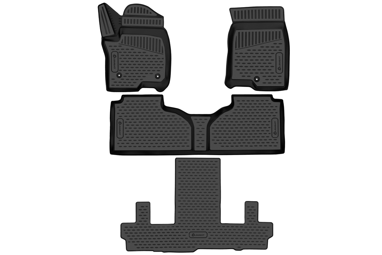 Коврики 3D в салон для CHEVROLET Tahoe (V), 2020-, внед., раздельные сид. 2 ряда, 4 шт. США / Шевроле Тахо