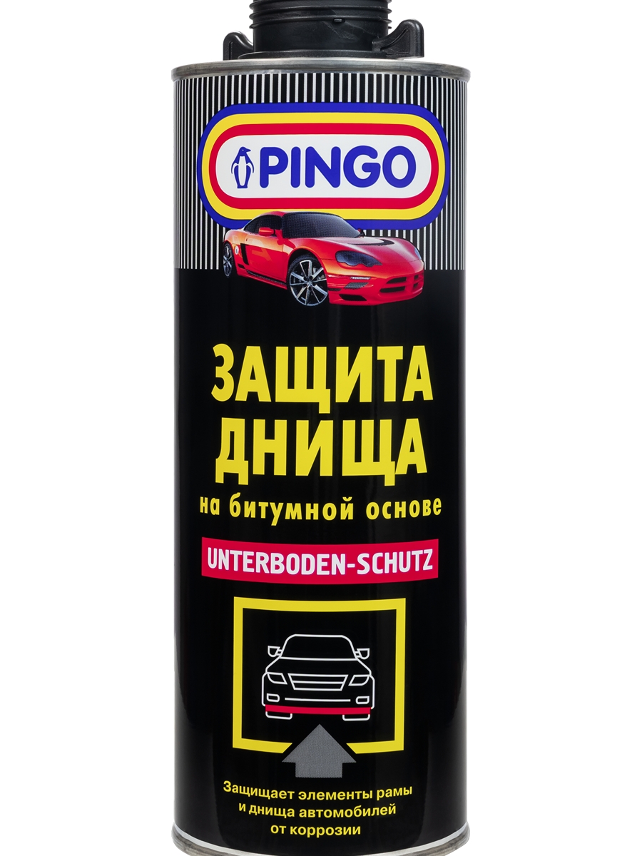 Антикор PINGO защита днища на битумной основе, антикоррозийное покрытие, мастика с шумоизоляцией, 1 л