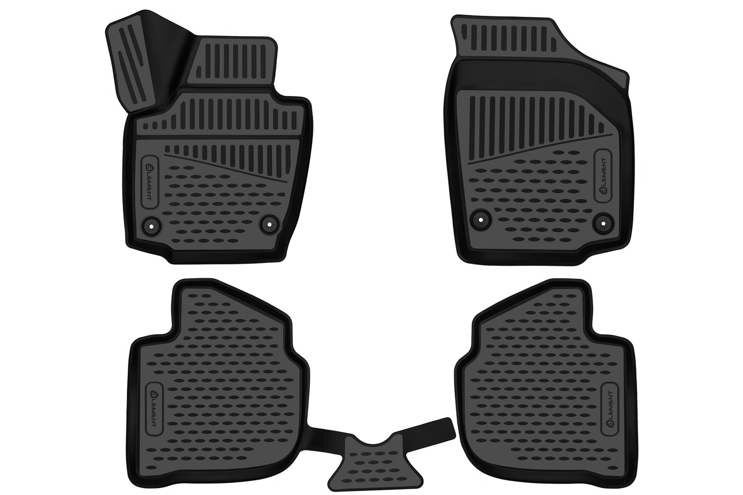 Коврики 3D в салон для SKODARapid (I, Iр, II), 2013-2020, 2020- / VOLKSWAGEN Polo, 2020-, 4шт. (полиуретан) / Шкода Рапид