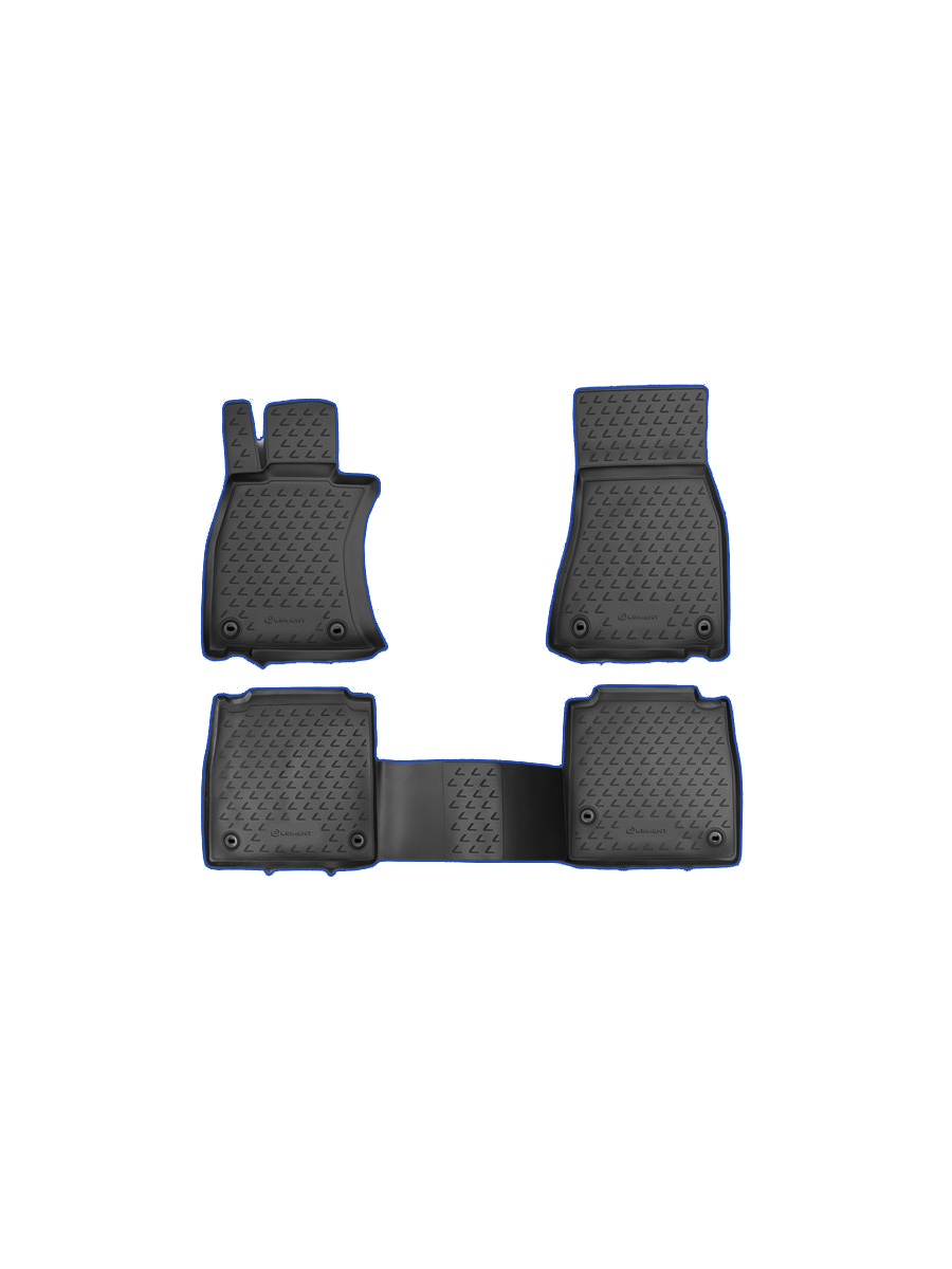 Коврики в салон LEXUS LS 460 L, 2012- 4 шт. (синий кант, полиуретан)  / Лексус ЛС