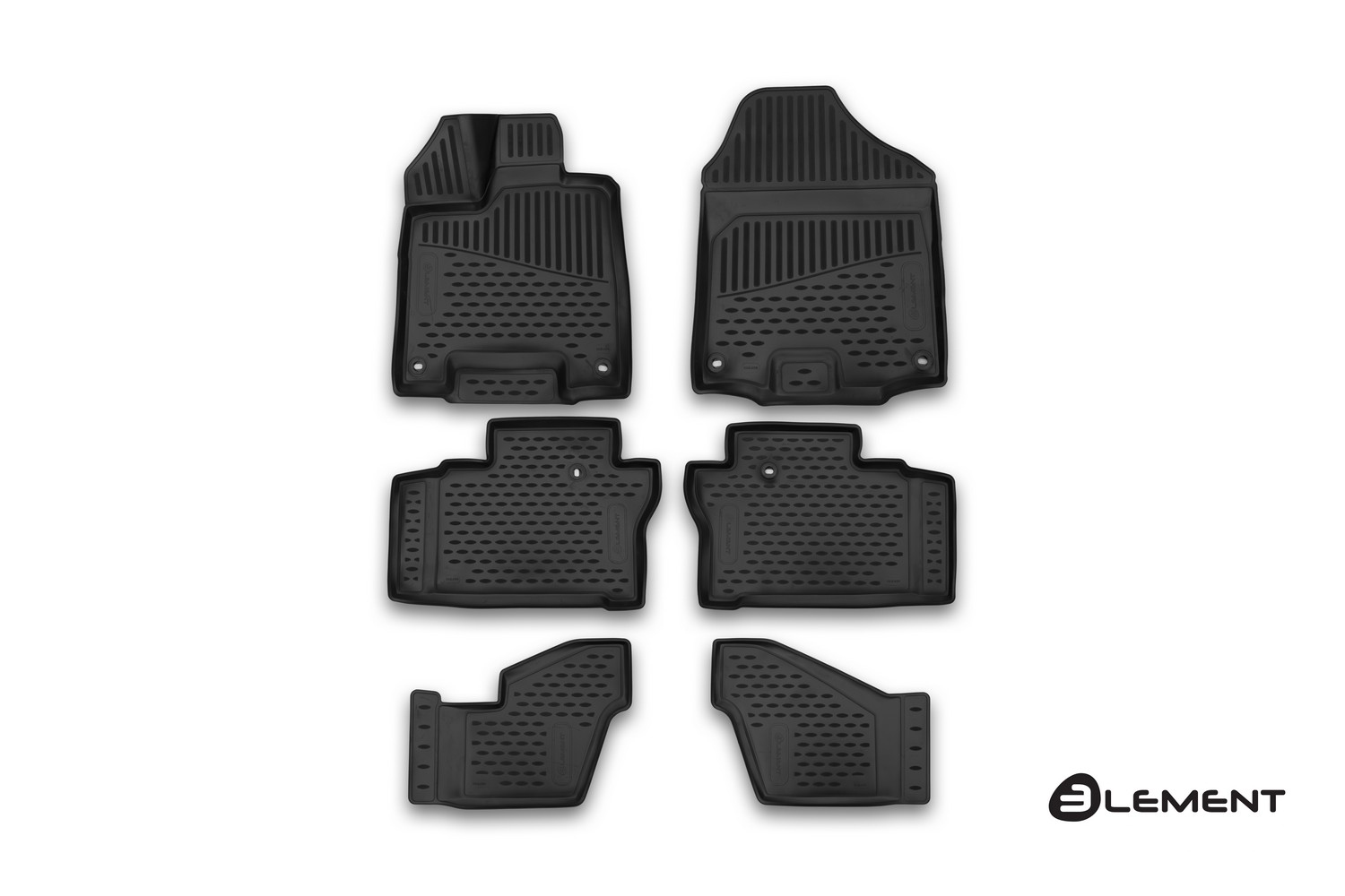Коврики 3D в салон HONDA Pilot, 01/2016, 6 шт. (полиуретан) / Хонда Пилот