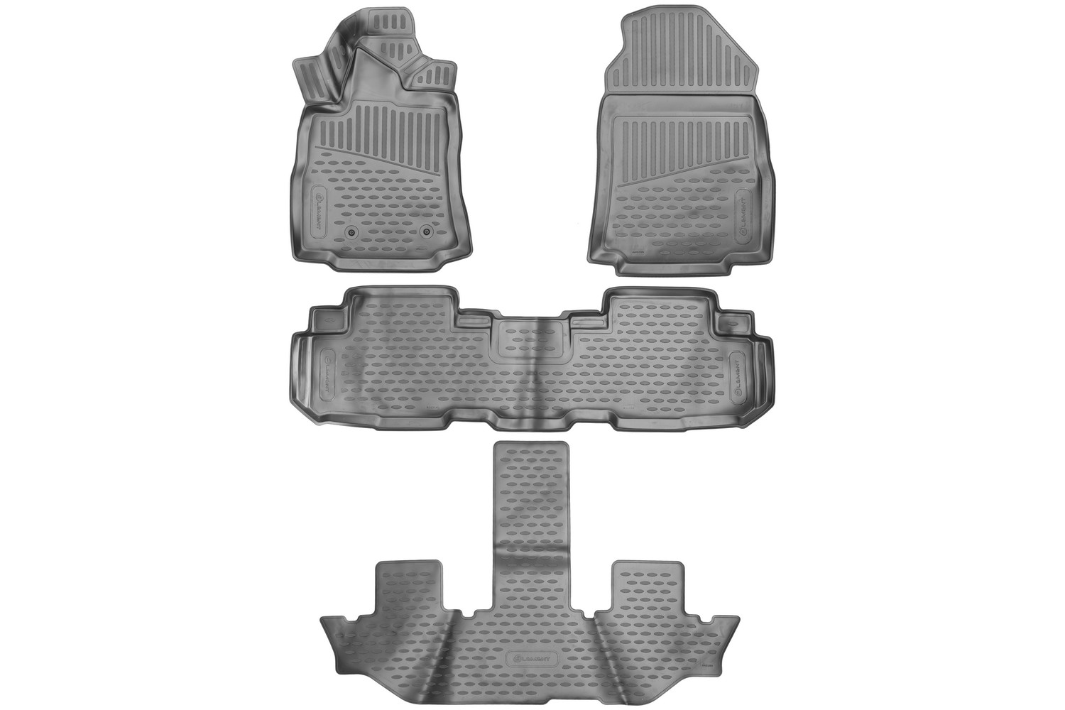3D Коврики в салон подходят для Subaru Ascent Bench Seating 2nd Row 2019-2021-, Внедорожник 5 дв., 4шт. (полиуретан)