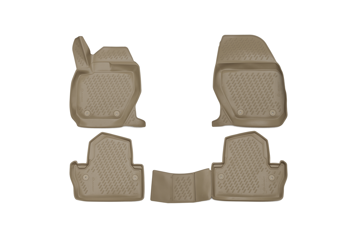 Коврики 3D в салон, подходит для VOLVO S60, 2013->, 4 шт. (полиуретан, бежевые)