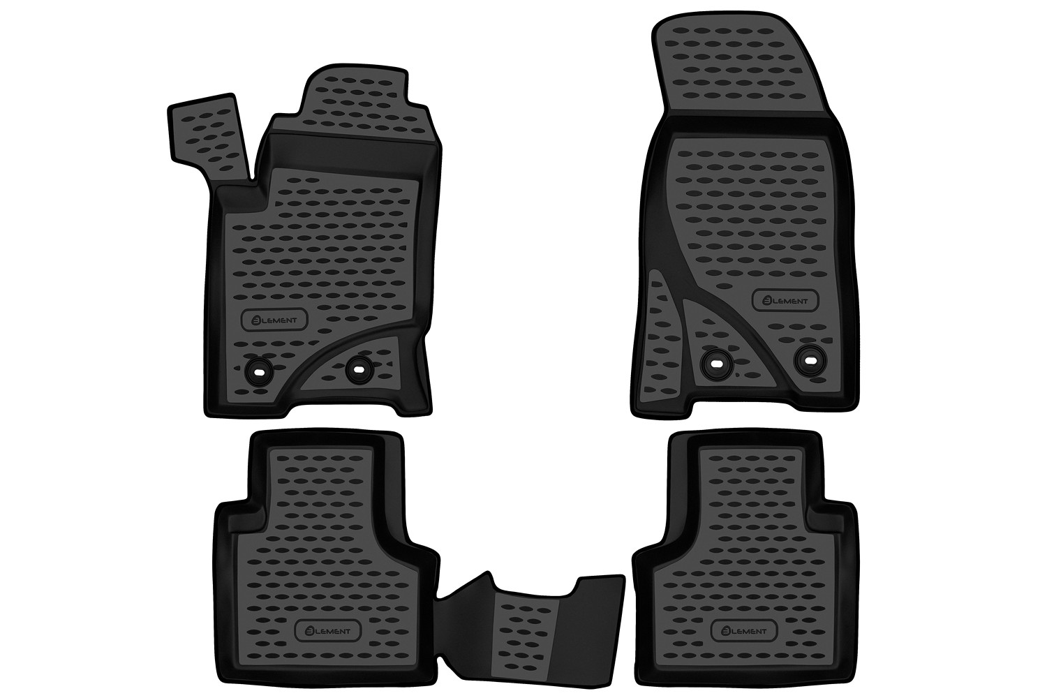 Коврики в салон CHEVROLET NIVA 2009-2020, LADA NIVA I, Travel 2020-(I,Iрест), внед., 4 шт. (черный кант, полиуретан) / Шевроле Нива