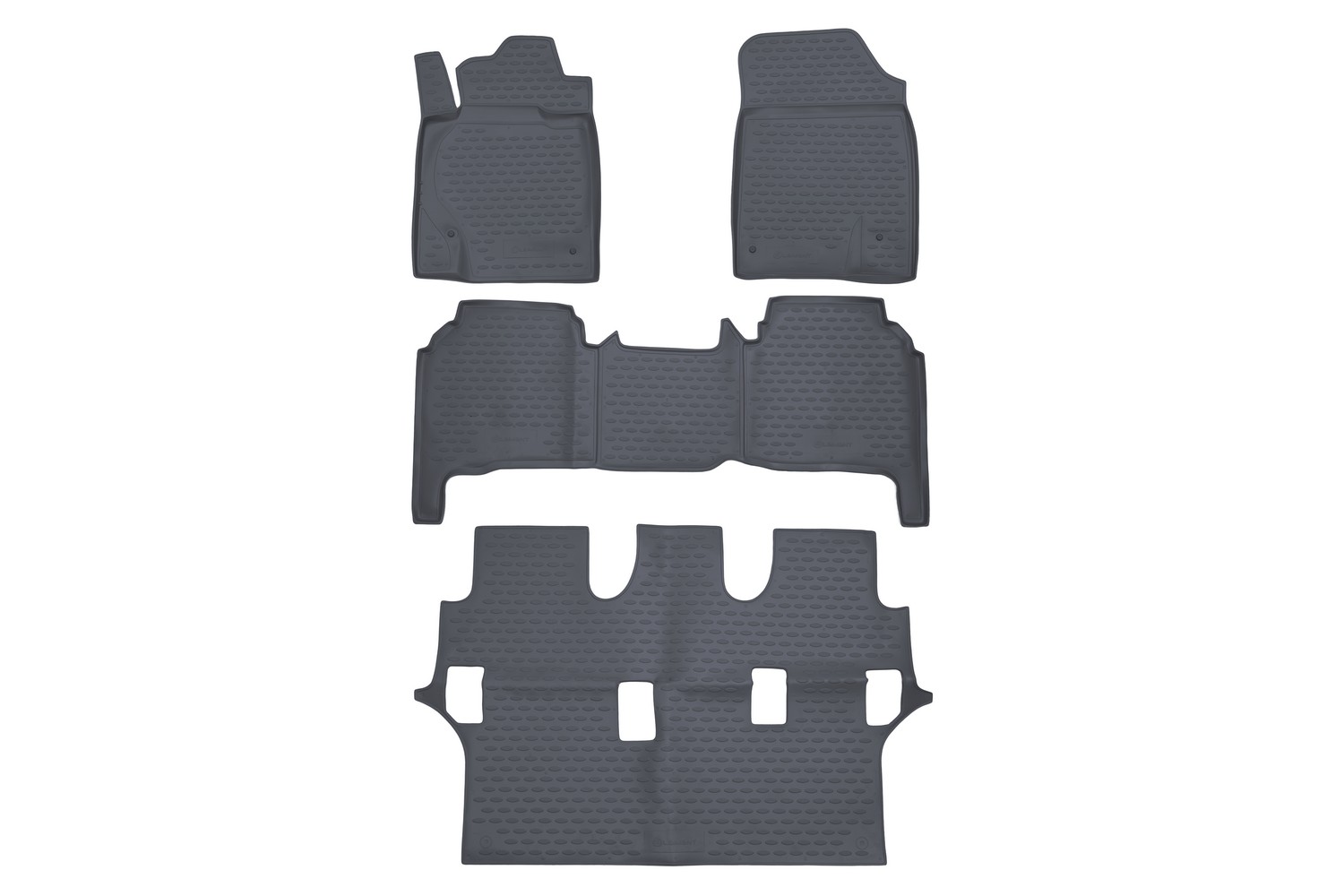 Коврики в салон TOYOTA Land Cruiser 200 11/2007-2012 4 шт. (полиуретан, серые) / Тойота Ленд крузер
